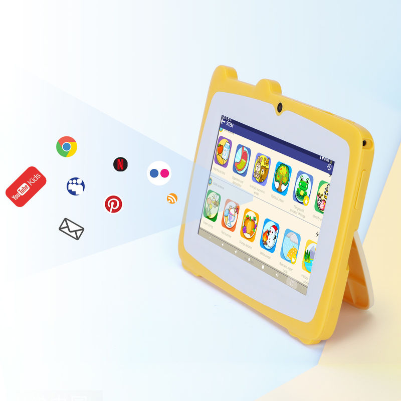 C Idea 7 بوصة أطفال شاشة لمسة لوحات كاميرات مزدوجة شاشة عالية الوضوح 2+32G صفراء