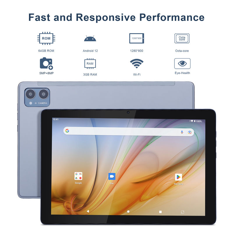 C Idea الجهاز اللوحي التعليمي للطلاب Android 12 Tablet 10 بوصة مع Google Play 64GB ROM 3GB RAM 128GB