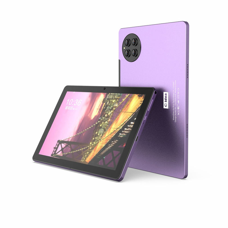 فكرة C 10 بوصة جهاز كمبيوتر لوحي 8 Core CPU 8GB RAM 512GB Storage كاميرا مزدوجة اللون الأرجواني الكمبيوتر اللوحي للبالغين مع لوحة المفاتيح CM7800