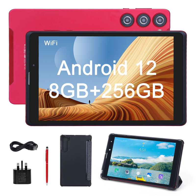 فكرة C أندرويد 8 بوصة جهاز كمبيوتر لوحي بحجم 256 جيجابايت سعة تخزين كبيرة 5MP + 8MP كاميرات 8000mAh عمر البطارية القراءة CM835 الأحمر