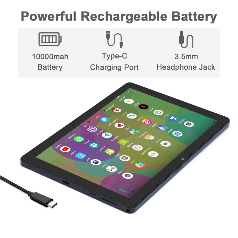 C idea 9.7 بوصة Android 12 Tablet 8GB RAM 512GB ROM نموذج CM7800 الأسود