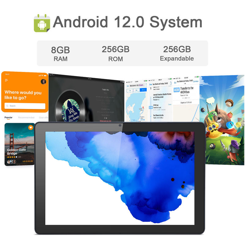 C idea 9.7 بوصة Android 12 Tablet 8GB RAM 512GB ROM نموذج CM7800 الأسود