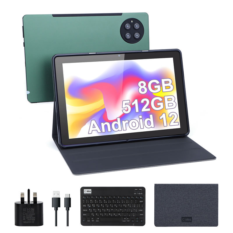 C idea 9.7 بوصة أندرويد 12 Tablet 8GB RAM 512GB ROM نموذج CM7800 أخضر