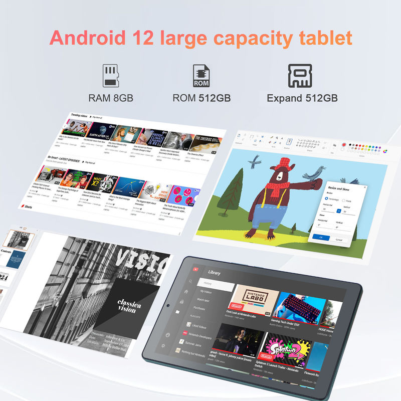 C idea 9 بوصة أندرويد 12 Tablet 8GB RAM 512GB ROM 5MP + 8MP كاميرا مزدوجة WIFI Tablet مع SIM CM915 (الأخضر)