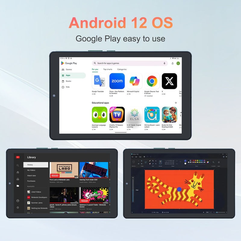 C idea 9 بوصة أندرويد 12 Tablet 8GB RAM 512GB ROM 5MP + 8MP كاميرا مزدوجة WIFI Tablet مع SIM CM915 (الأخضر)