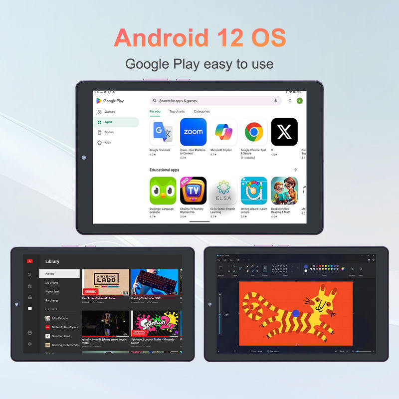 C idea 9 بوصة Android 12 Tablet 8GB RAM 512GB ROM 5MP + 8MP جهاز كمبيوتر WIFI مزدوج الكاميرا مع SIM CM915 (أزرق)