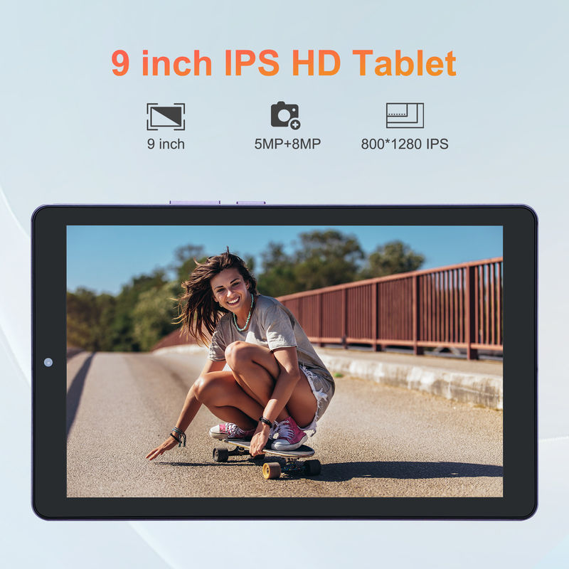 C idea 9 بوصة أندرويد 12 Tablet 8GB RAM 512GB ROM 5MP + 8MP جهاز كمبيوتر WIFI مزدوج الكاميرا مع SIM CM915 (البنفسجي)