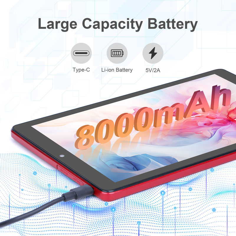 C idea جهاز كمبيوتر لوحي 9 بوصة WIFI 2.4G/5G 800x1280 IPS Screen جهاز كمبيوتر لوحي أندرويد دعم المكالمات الهاتفية مع كاميرا مزدوجة ((احمر))