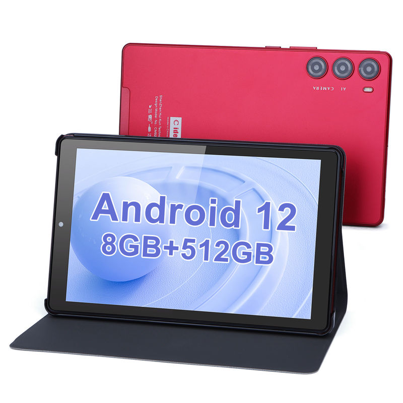 C idea جهاز كمبيوتر لوحي 9 بوصة WIFI 2.4G/5G 800x1280 IPS Screen جهاز كمبيوتر لوحي أندرويد دعم المكالمات الهاتفية مع كاميرا مزدوجة ((احمر))