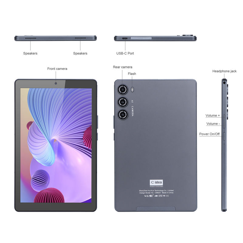 فكرة C جهاز كمبيوتر لوحي 9 بوصة WIFI 2.4G/5G 800x1280 IPS شاشة جهاز كمبيوتر لوحي أندرويد دعم المكالمات الهاتفية مع كاميرا مزدوجة ((رمادي)