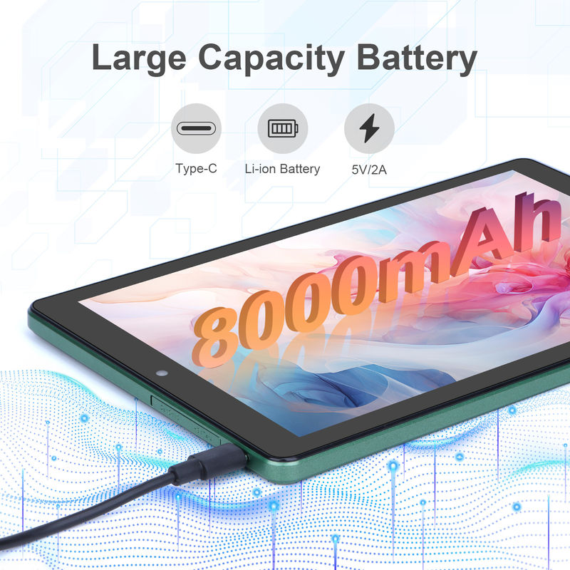 C idea جهاز كمبيوتر لوحي 9 بوصة WIFI 2.4G/5G 800x1280 IPS Screen جهاز كمبيوتر لوحي أندرويد دعم المكالمات الهاتفية مع كاميرا مزدوجة ((الخضراء)