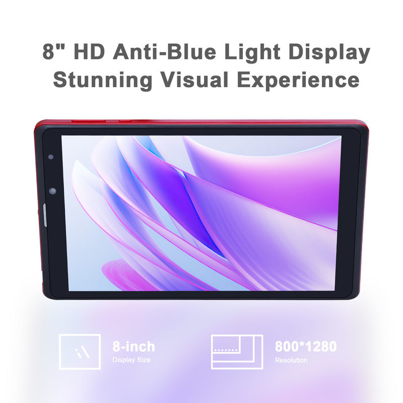 C idea 8 بوصة جهاز كمبيوتر لوحي أندرويد المصنع مع أندرويد 12 Quad Core 8GB + 512GB التخزين IPS HD Display CM835 ((أحمر))