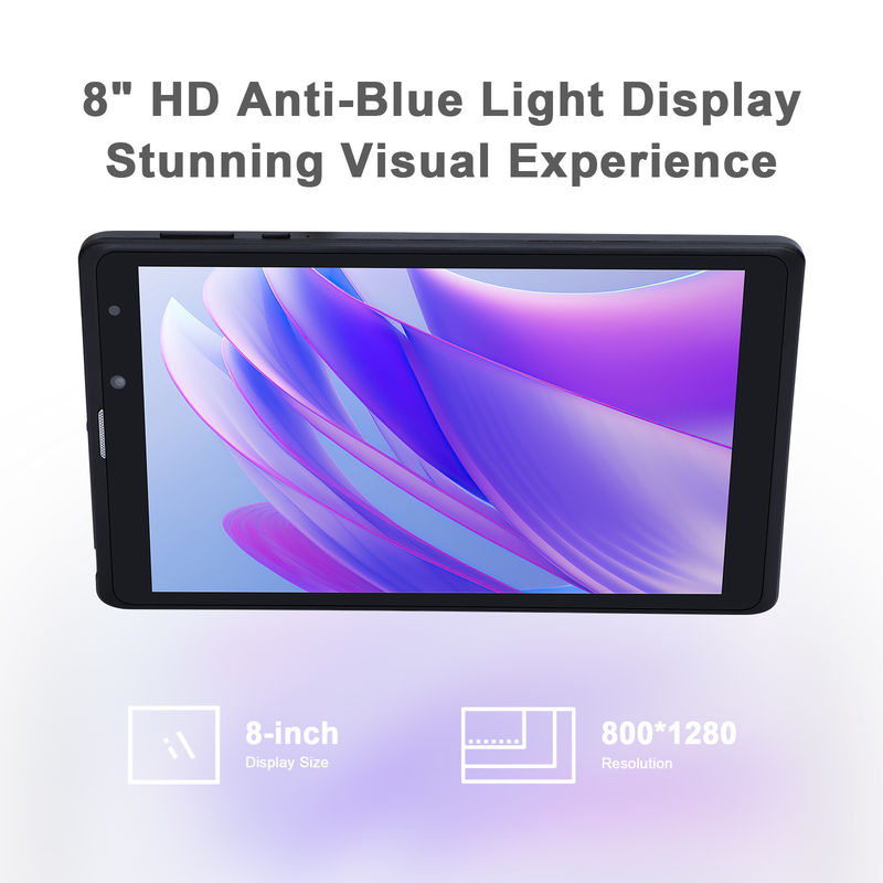 C idea 8 بوصة جهاز كمبيوتر لوحي أندرويد المصنع مع أندرويد 12 رباعي النواة 8GB + 512GB التخزين IPS HD العرض CM835 ((سوداء)