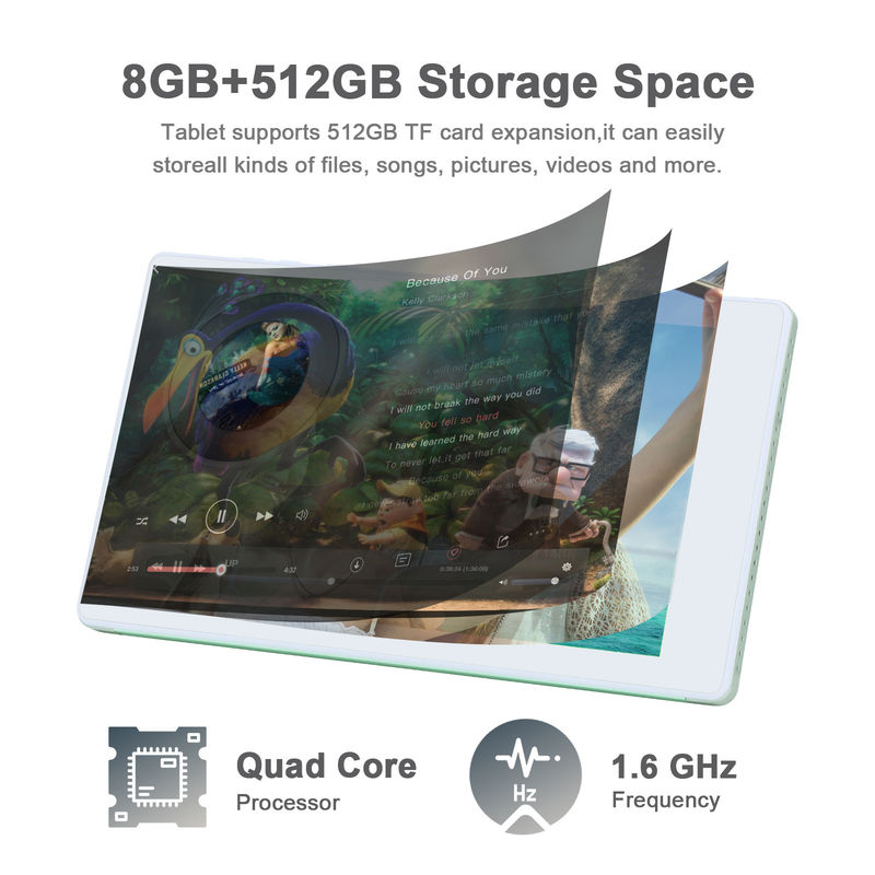 فكرة C 7 بوصة أندرويد الهواتف الذكية 8 + 512GB رباعية النواة الواي فاي جهاز لوحي HD الشاشة اللمسية CM513 ((الخضراء)