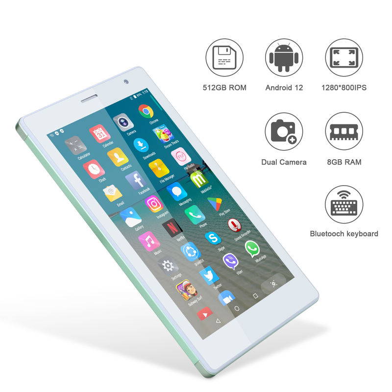 فكرة C 7 بوصة أندرويد الهواتف الذكية 8 + 512GB رباعية النواة الواي فاي جهاز لوحي HD الشاشة اللمسية CM513 ((الخضراء)