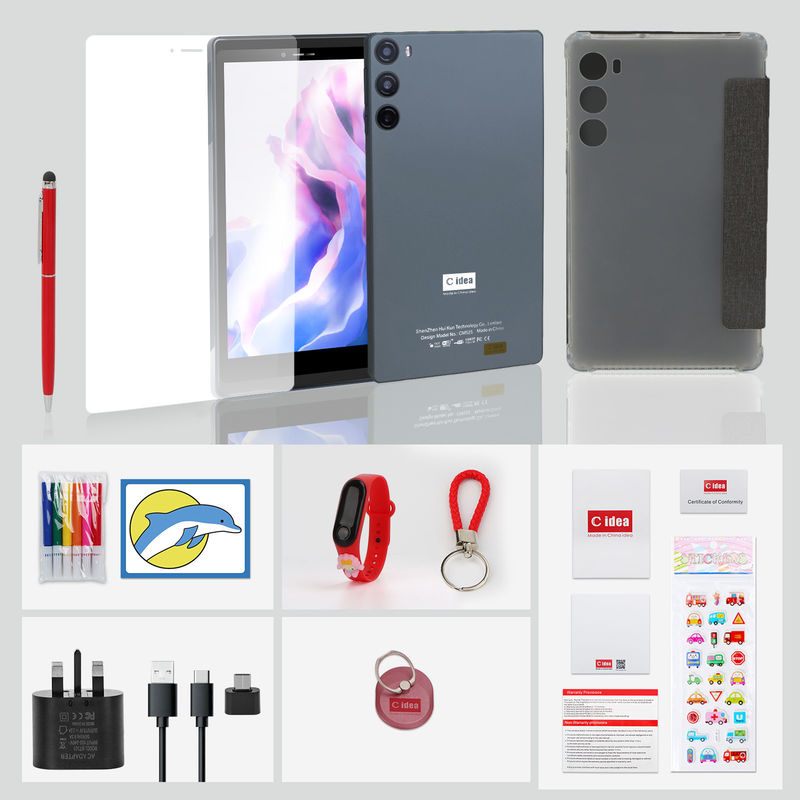 C Idea School Tablet 512GB أندرويد 12 مع دعم SIM جهاز كمبيوتر لوحي ذكي CM525 رمادي