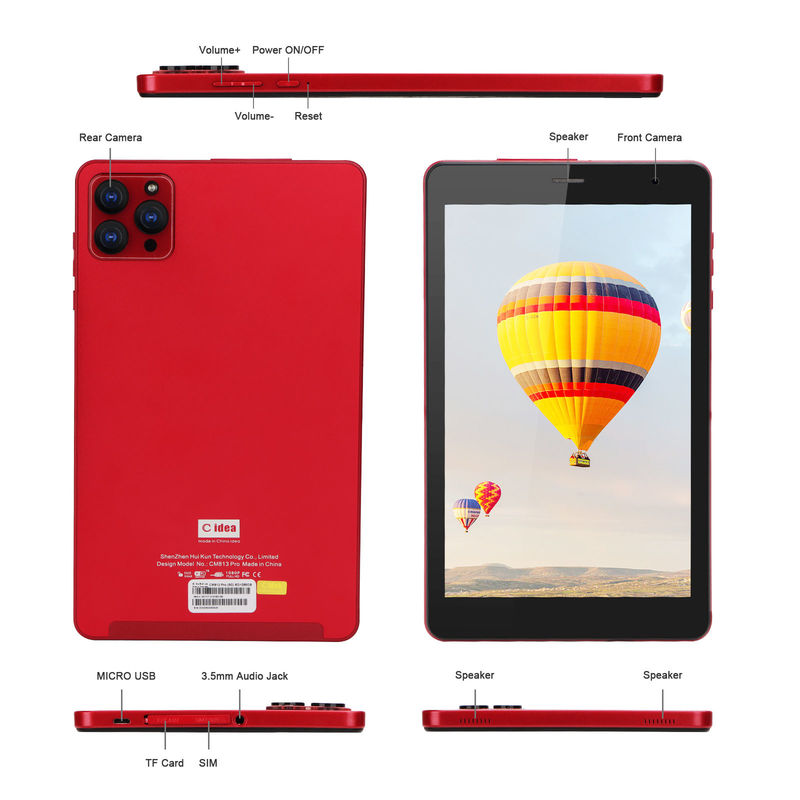 C Idea Android 12 C Idea 8 جهاز كمبيوتر لوحي ذكي مع قضية 512GB ROM WiFi 1280x800 دقة HD شاشة لمسة CM813-Pink