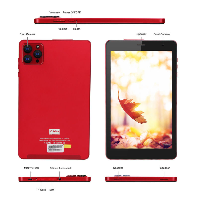 فكرة C 8 بوصة أندرويد 12 جهاز لوحي 6GB رام 512GB روم 8000mAh بطارية 5+8MP كاميرا CM813 PRO-أحمر