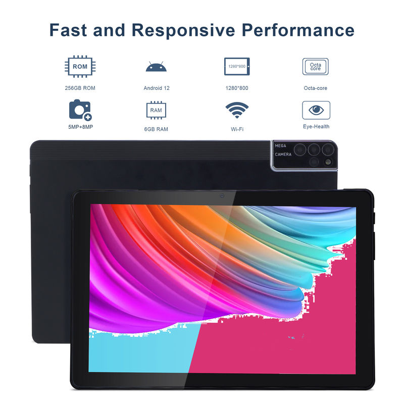 C idea 800x1280 IPS 10 بوصة جهاز كمبيوتر لوحي مع غلاف 256GB ROM رباعي النواة مزدوج 5MP + 8MP كاميرا HD IPS شاشة CM7000 الأسود