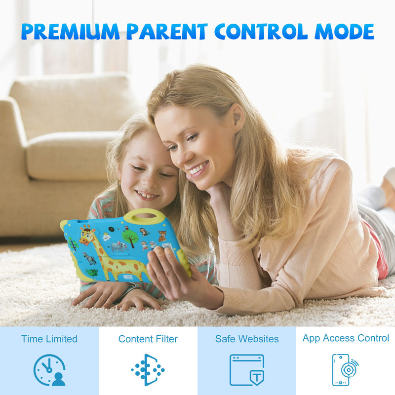 C Idea 7 بوصة Android Tablet لسن 3-7 توسيع 512GB Tablet Kidspad مع حالة CM92