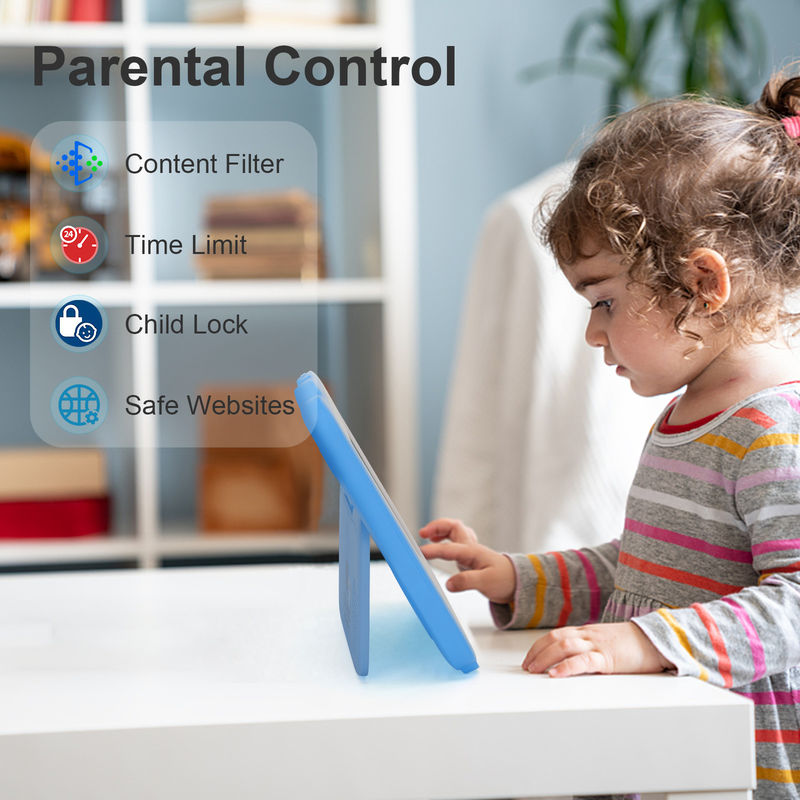 فكرة C دراسة الكمبيوتر اللوحي Kidspad 7 بوصة مع الحالة الصديقة للطفل 4GB + 64GB رباعي النواة 600 X 1024 IPS CM80 الأزرق