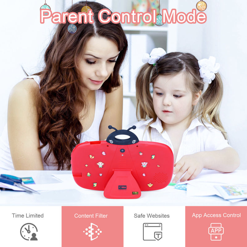 C ideaToddler Learning C Idea 7 بوصة WIFI Tablet أندرويد 12 32GB+32GB سعة تخزين قابلة للتوسع CM77Red