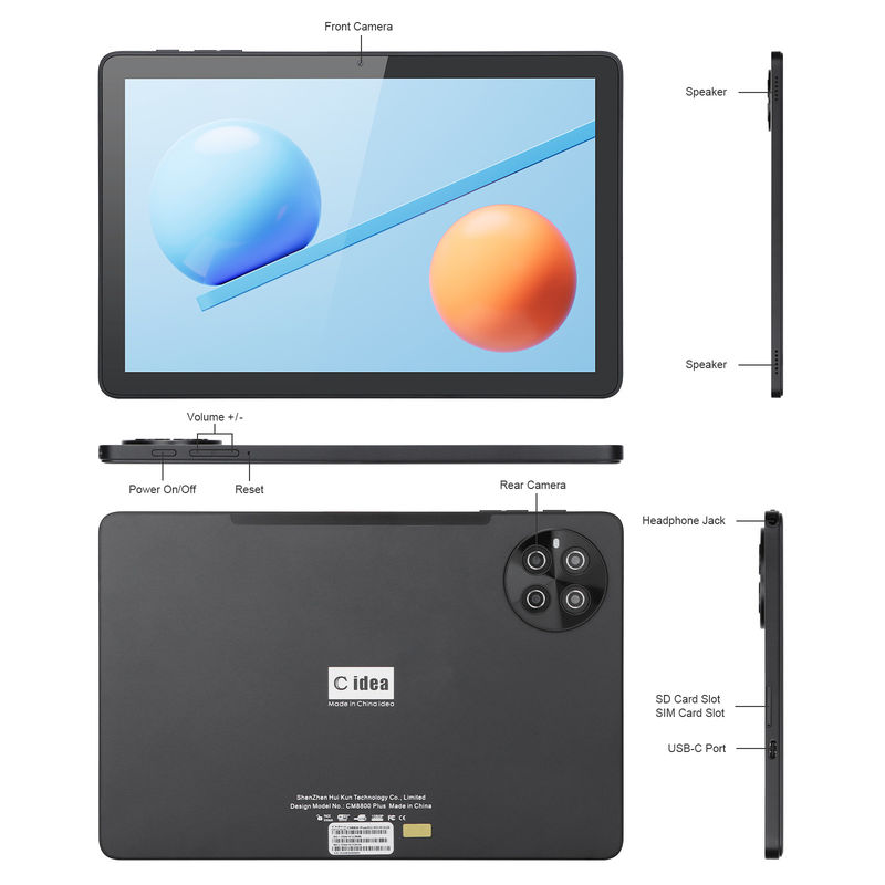 C Idea 512GB التخزين 5G الواي فاي شاشة 10.1 بوصة جهاز لوحي مع SIM للمدرسة CM8800plus