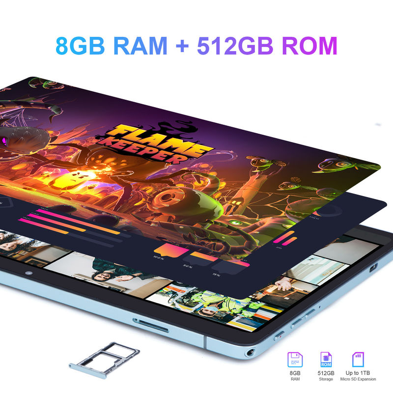 C Idea 10.1 بوصة لوحات بشاشة لمسة مع 8GB 512GB ROM ودعم SIM للتعليم والتعلم