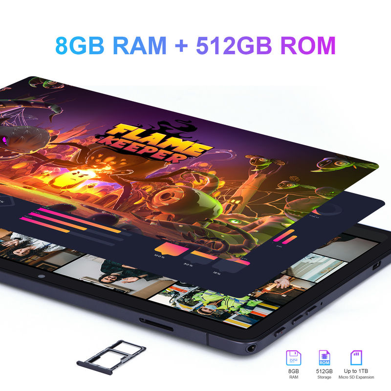 C idea Android Tablet 10.1 بوصة كاميرا مزدوجة 8GB RAM 512GB WIFI 5G Tablet مع مفاتيح الماوس دعم SIM للمدرسة