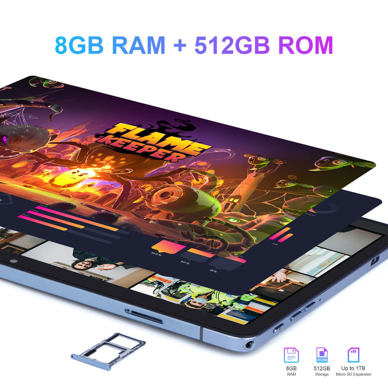 C idea Android Tablet 10.1 بوصة الشاشة الكبيرة 8GB RAM 512GB WIFI 5G Tablet مع مفاتيح الماوس دعم SIM للطالب