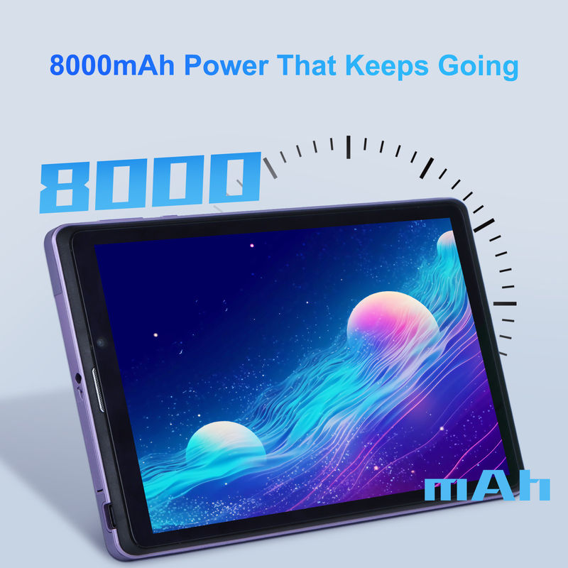 C Idea المحمول 8 في جهاز كمبيوتر لوحي بنظام أندرويد 8GB RAM 512 GB Android 12 Tablet IPS HD Display Quad Core CM818-Purple