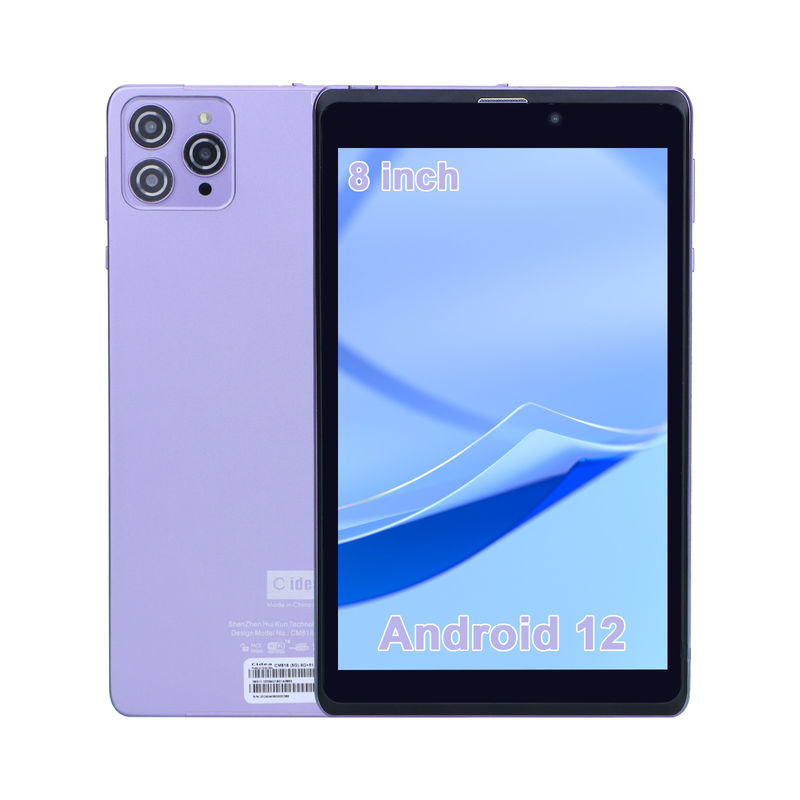 C Idea المحمول 8 في جهاز كمبيوتر لوحي بنظام أندرويد 8GB RAM 512 GB Android 12 Tablet IPS HD Display Quad Core CM818-Purple
