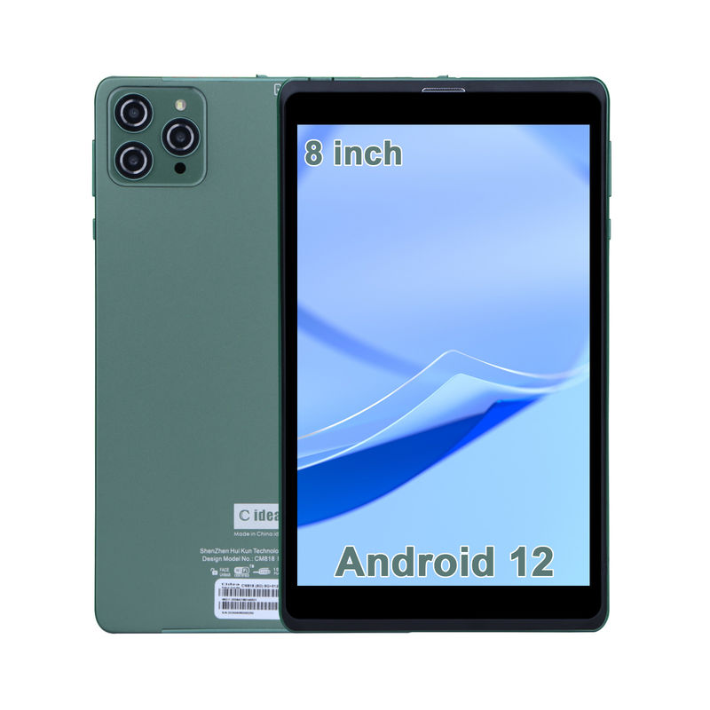 C idea 8 بوصة Android Tablet PC مع نظام التشغيل أندرويد 12 Quad Core CPU 8GB RAM 512GB Storage IPS HD Display CM818-Green