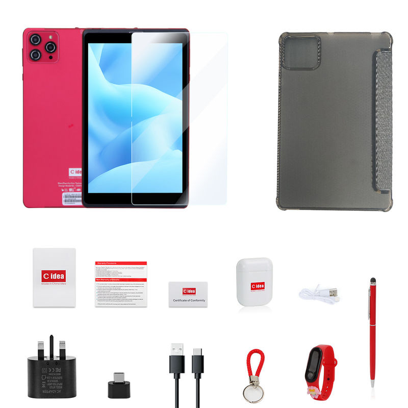 فكرة C 8 بوصة أندرويد 12 جهاز لوحي 8GB ذاكرة الوصول العشوائي 512GB ROM 8000mAh بطارية 5+8MP كاميرا للطالب مع دعم SIM CM818 أحمر
