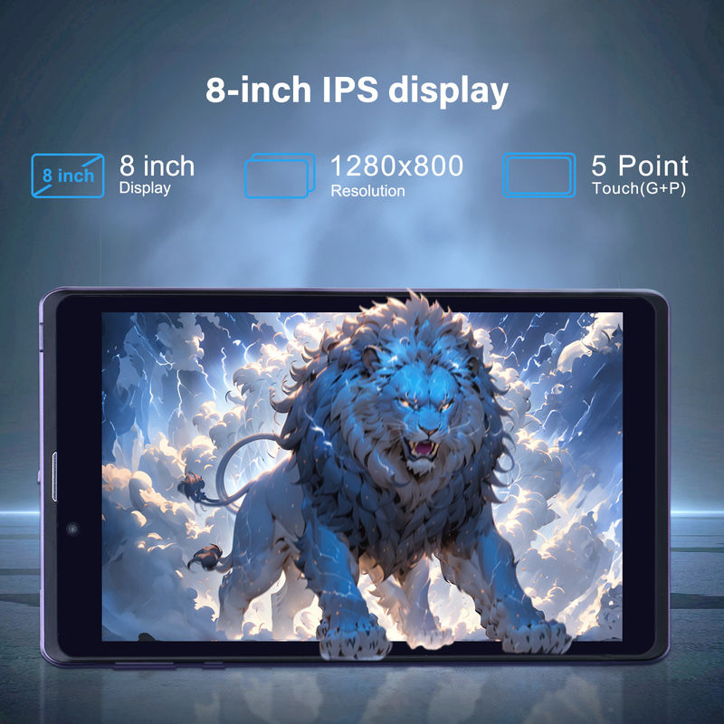 C Idea المحمول 8 في جهاز كمبيوتر لوحي بنظام أندرويد 8GB RAM 512 GB Android 12 Tablet IPS HD Display Quad Core CM818-Purple