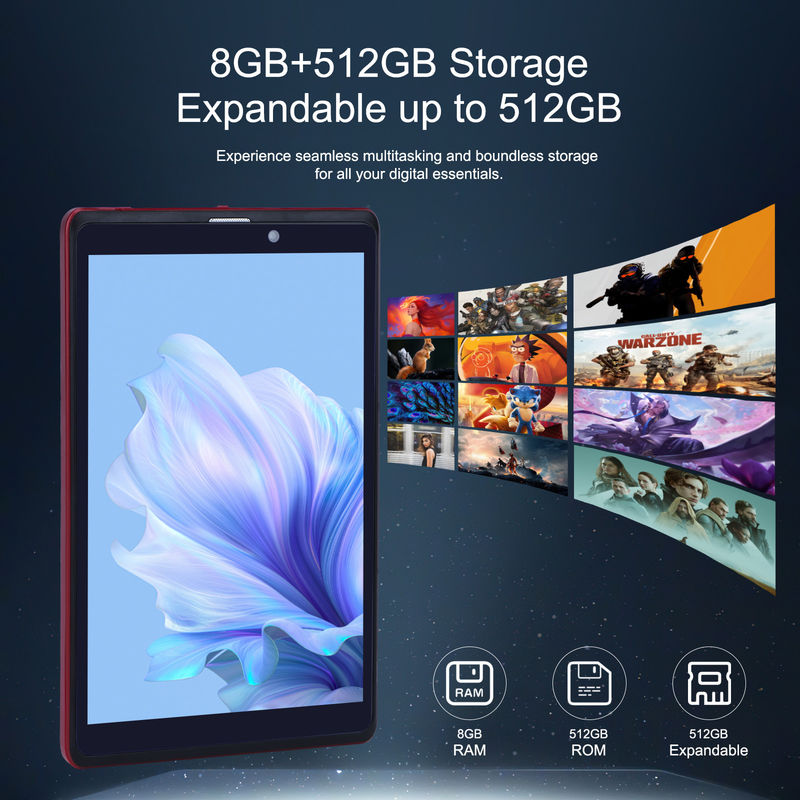 فكرة C 8 بوصة أندرويد 12 جهاز لوحي 8GB ذاكرة الوصول العشوائي 512GB ROM 8000mAh بطارية 5+8MP كاميرا للطالب مع دعم SIM CM818 أحمر