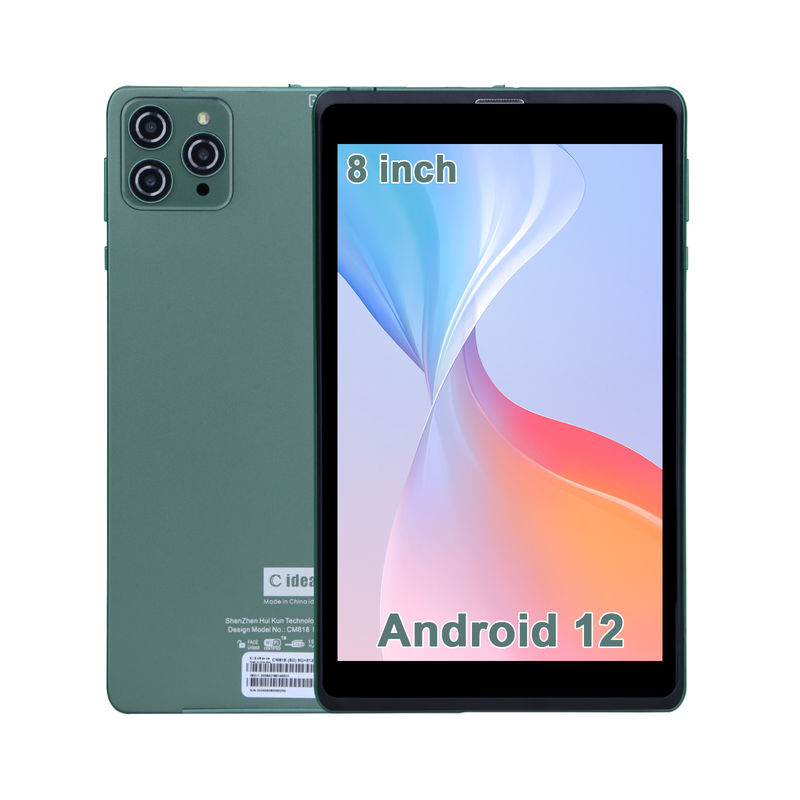 C idea 8 بوصة Android Tablet PC مع نظام التشغيل أندرويد 12 Quad Core CPU 8GB RAM 512GB Storage IPS HD Display CM818-Green