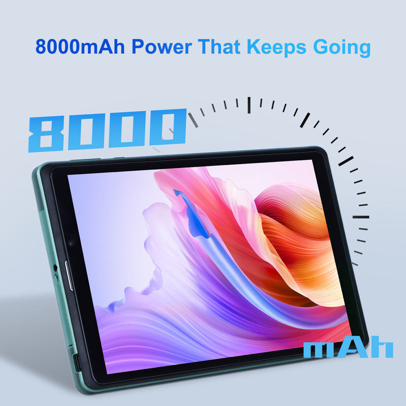C idea 8 بوصة Android Tablet PC مع نظام التشغيل أندرويد 12 Quad Core CPU 8GB RAM 512GB Storage IPS HD Display CM818-Green
