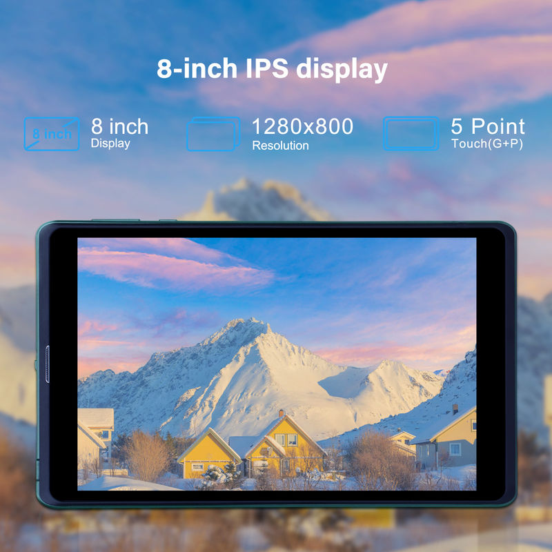 C idea 8 بوصة Android Tablet PC مع نظام التشغيل أندرويد 12 Quad Core CPU 8GB RAM 512GB Storage IPS HD Display CM818-Green