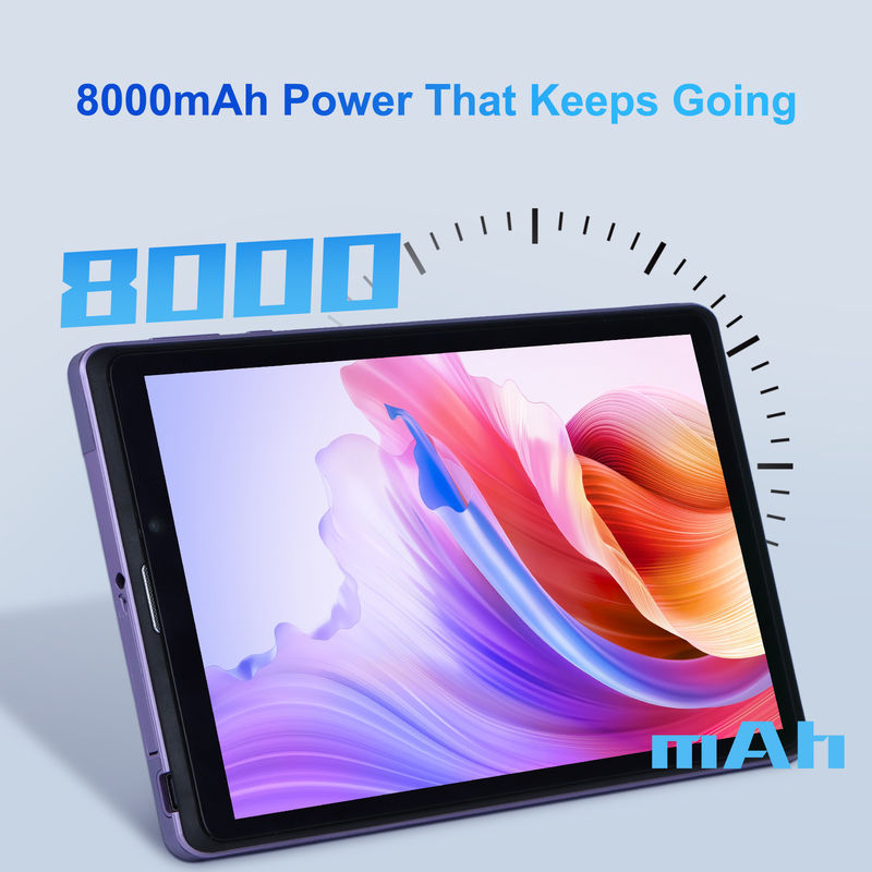 C Idea المحمول 8 في جهاز كمبيوتر لوحي بنظام أندرويد 8GB RAM 512 GB Android 12 Tablet IPS HD Display Quad Core CM818-Purple