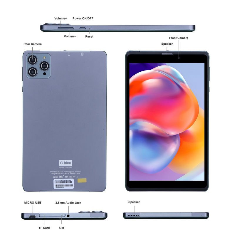 فكرة C جهاز كمبيوتر لوحي أندرويد كمبيوتر كمبيوتر مزدوج 8 بوصة 1280x800 IPS HD عرض أندرويد 12 لوحات للطلاب CM818 رمادية