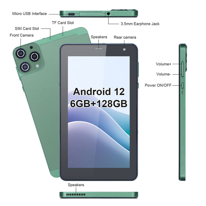 C Idea 7 بوصة Android Tablets 6+128GB Quad Core Tablets for Studenet CM515 ((الخضراء))