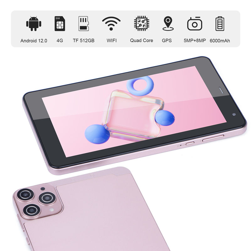 فكرة C 7 بوصة أندرويد أجهزة الكمبيوتر اللوحية الذكية 6+128GB رباعية النواة WiFi Tablet HD الشاشة اللمسية للمراهقين CM515 ((الزهري)