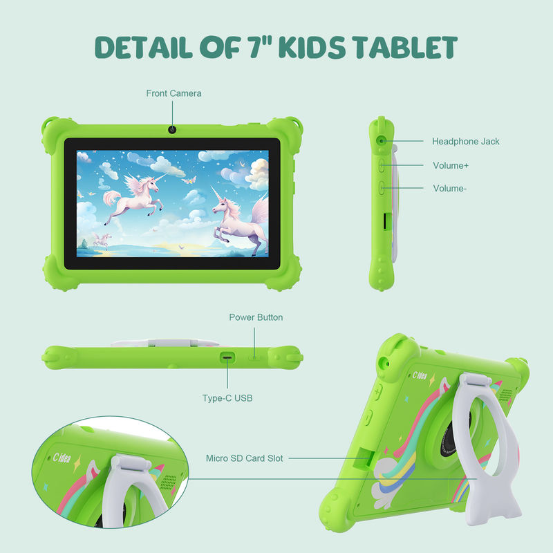 C idea Kids Tablet 2024 ممتع تعليمي مع شاشة HD وحجرة حماية Tablet CM88