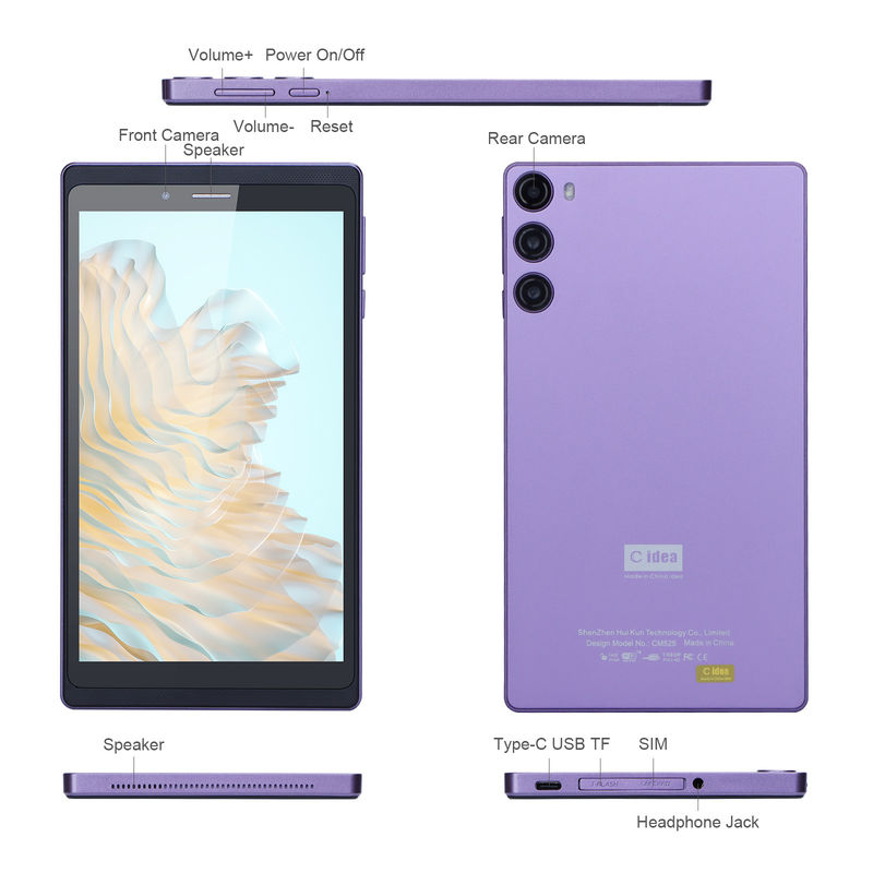 C Idea Portable 7 Inch Smart Tablet Pc With Sim 6GB 128GB Education For School CM525 ((البنفسجي) كمبيوتر كمبيوتر محمول ذكي ذو سم 6GB 128GB التعليم للمدرسة CM525 ((البنفسجي))
