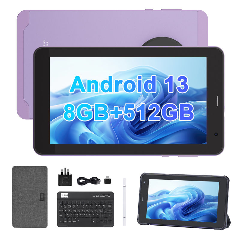 C Idea أندرويد 13 مع 6000mAh 7 بوصة أقراص تعليمي جهاز كمبيوتر لوحي مع قلم CM518 برو أرجواني