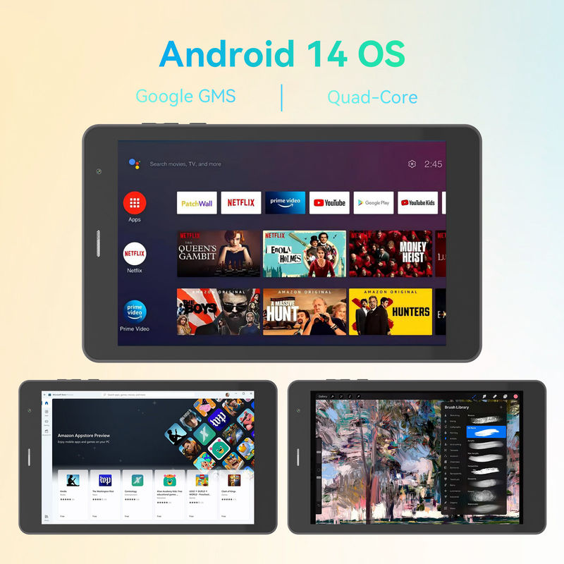 C Idea رباعي النواة Android Tablet المحمول 8 بوصة Tablet للطلاب مع SIM CM828 الأسود