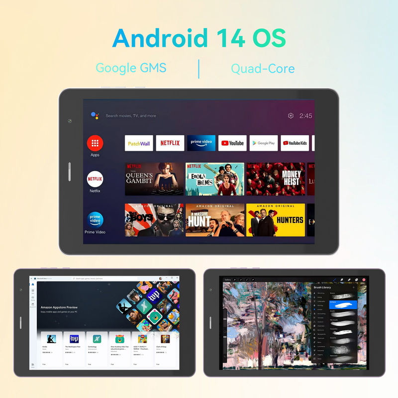 C Idea 8 Inch Tablets كاميرا مزدوجة وشاشة لمسة Smart Tablet PC مع مكالمات هاتفية CM828 فضية