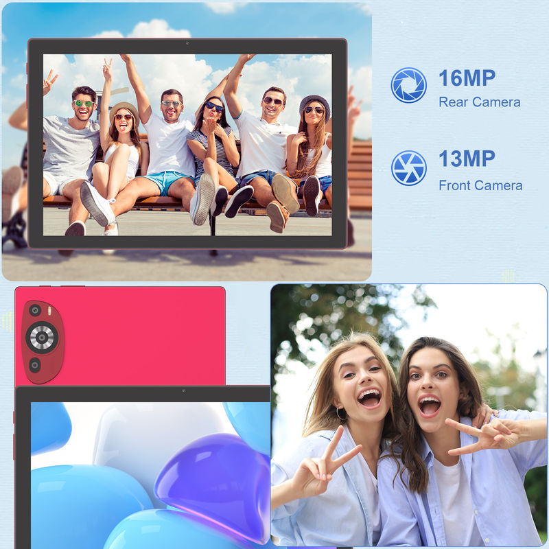 C Idea 10.1 بوصة أندرويد 14 جهاز كمبيوتر لوحي ذكي مع دعم سيم للمراهقين CM8200Plus أحمر