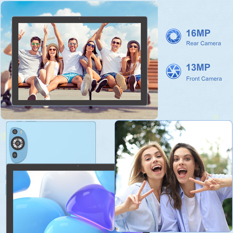 أندرويد 14 شاشة لمسة 10.1 بوصة لوحات مع لوحة مفاتيح وقلم CM8200plus الأزرق